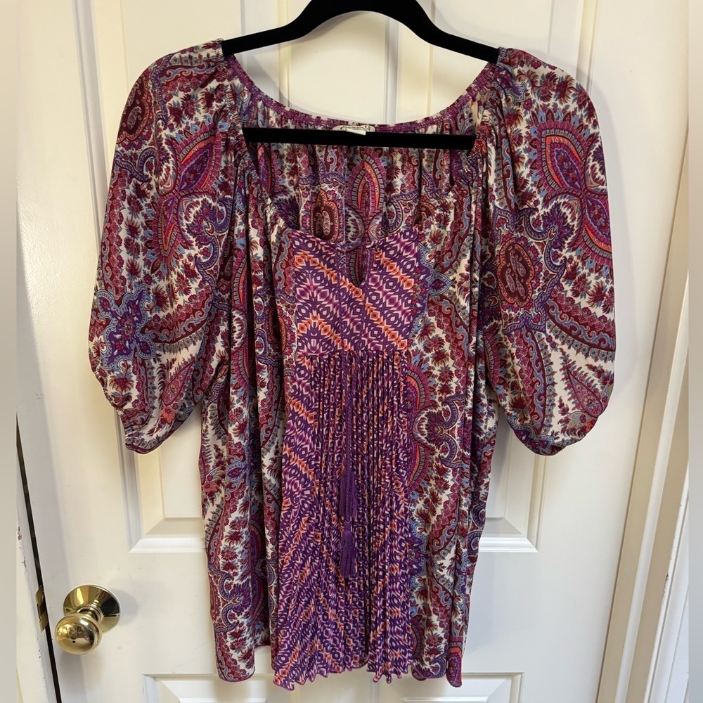 One World Pleated Front Top